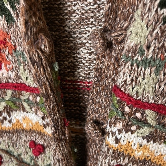 RARE Simpatico vtg 1990 knitted cardigan
Sweater oversize,embroidered rosette,3D - Picture 7 of 16